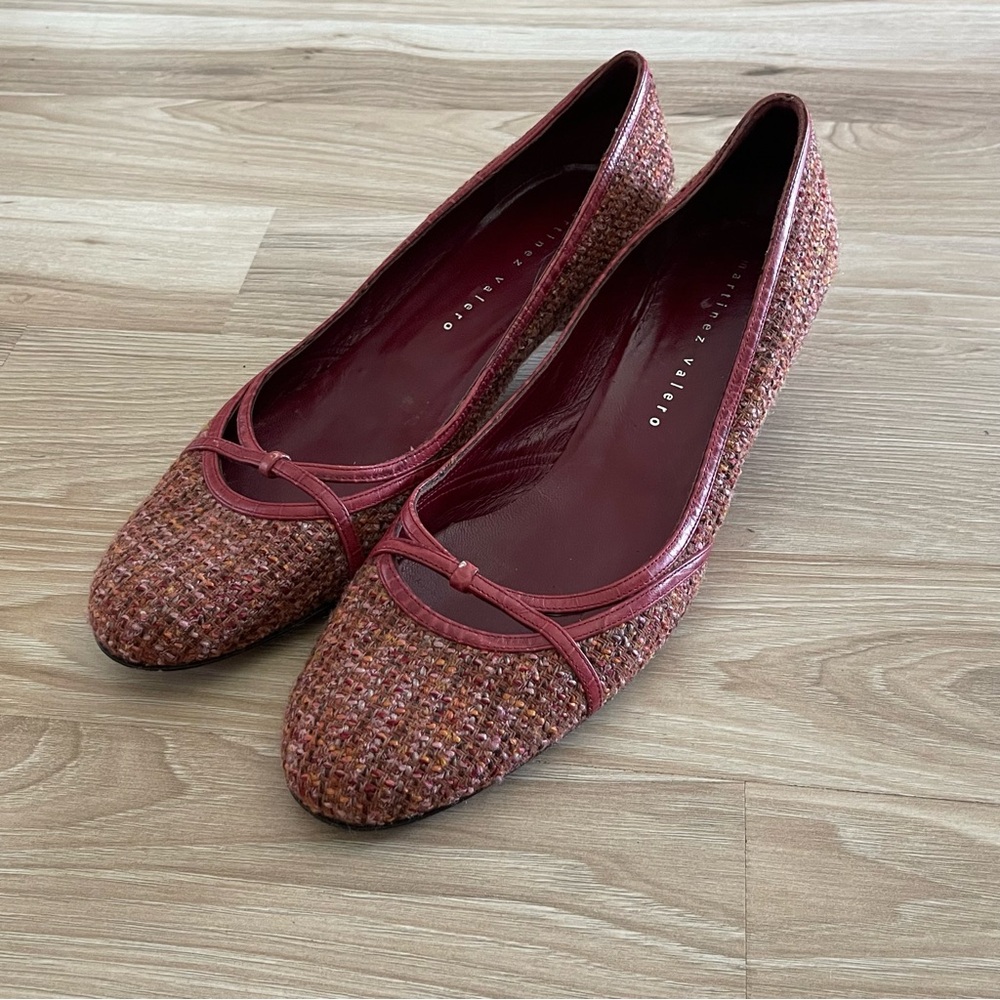 Martinez Valero Red Tweed Heels - Picture 2 of 8